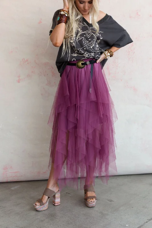 Boho Ballerina Skirt - Mauve velvet skirt luxury
