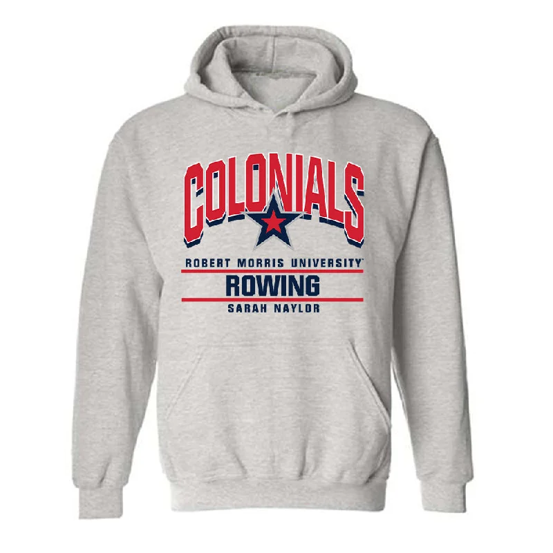 Robert Morris - NCAA Women's Rowing : Sarah Naylor - Classic Fashion Shersey Hooded Sweatshirt Hoodie with Hem Detail Decorative Unique Robert Morris - NCAA Women's Rowing : Sarah Naylor - Classic Fashion Shersey Hooded Sweatshirt Hoodie with Hem Detail Decorative Unique