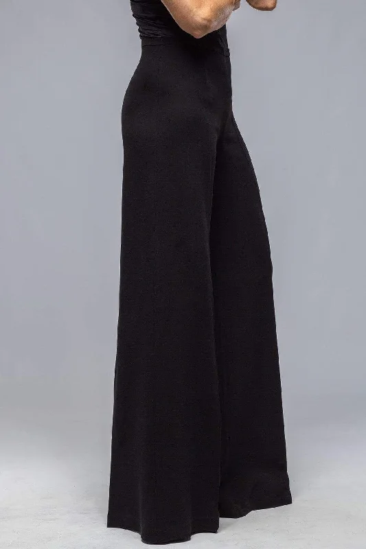 Maxi Wide Leg Pants In Black Crepe Cozy Maternity Pants