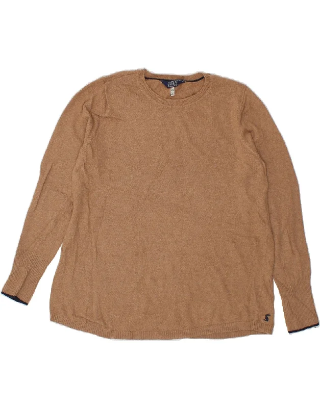 JOULES Womens Oversized Crew Neck Jumper Sweater UK 10 Small Brown Cotton Knit Fabric Woven Fabric Fleece Fabric JOULES Womens Oversized Crew Neck Jumper Sweater UK 10 Small Brown Cotton Knit Fabric Woven Fabric Fleece Fabric