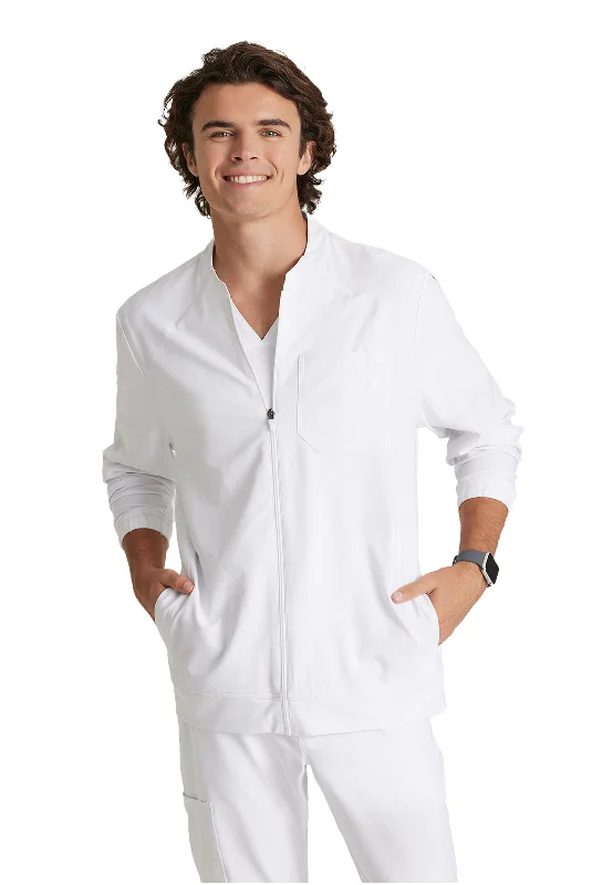 Men's Three-Pocket Banded Collar Cycle Scrub Jacket Nylon Fabric Polyester Fabric Spandex Fabric Men's Three-Pocket Banded Collar Cycle Scrub Jacket Nylon Fabric Polyester Fabric Spandex Fabric