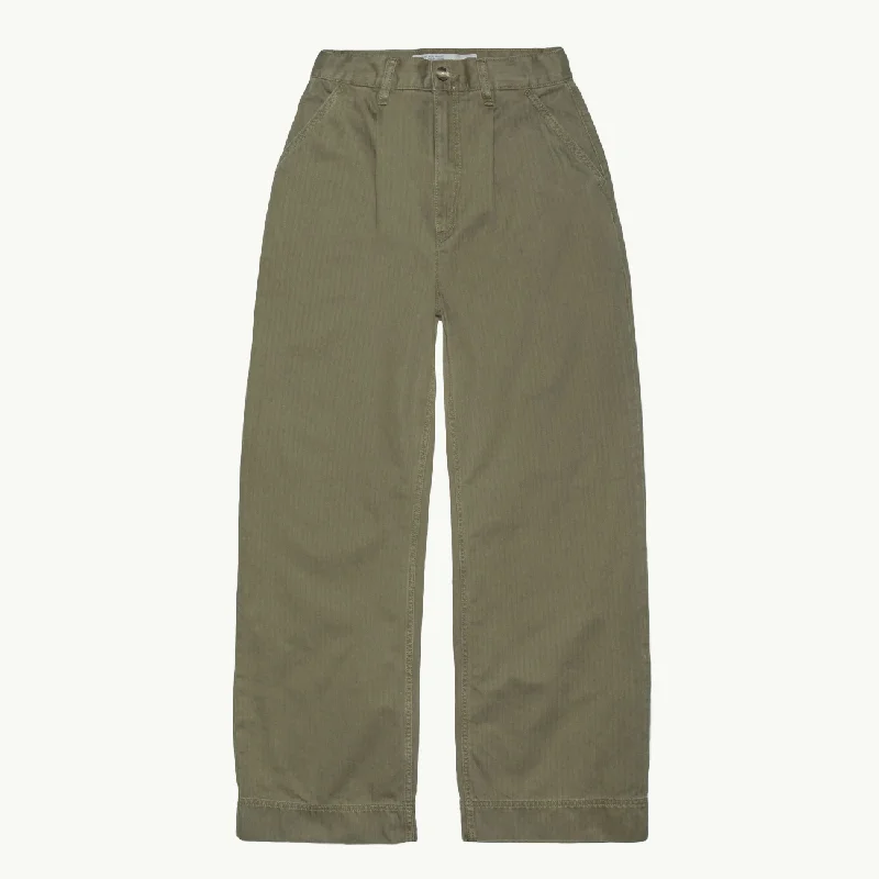 Suki Workwear Pants - Olive Lightweight Linen Pants