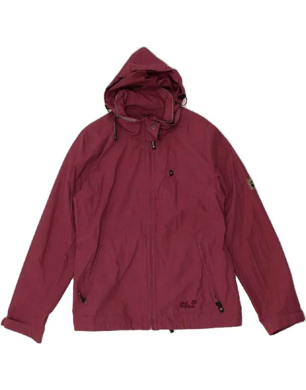 JACK WOLFSKIN Womens Hooded Windbreaker Jacket UK 16 Large Maroon Elasticated Jacket Padded Jacket Insulated Jacket JACK WOLFSKIN Womens Hooded Windbreaker Jacket UK 16 Large Maroon Elasticated Jacket Padded Jacket Insulated Jacket