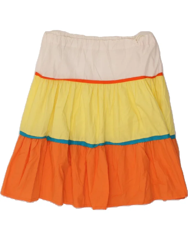 VINTAGE Womens A-Line Skirt IT 46 Large W34 Multicoloured Colourblock satin skirt smooth VINTAGE Womens A-Line Skirt IT 46 Large W34 Multicoloured Colourblock satin skirt smooth