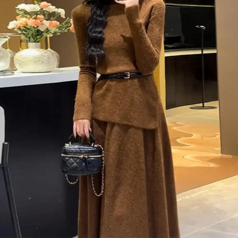 Wjczt Women's Crochet Dresses New In High Quality Luxury Autumn and Winter Female Knit Dress Loose On Sales Long Sleeve Korean Fashion Floral Print girly Wjczt Women's Crochet Dresses New In High Quality Luxury Autumn and Winter Female Knit Dress Loose On Sales Long Sleeve Korean Fashion Floral Print girly