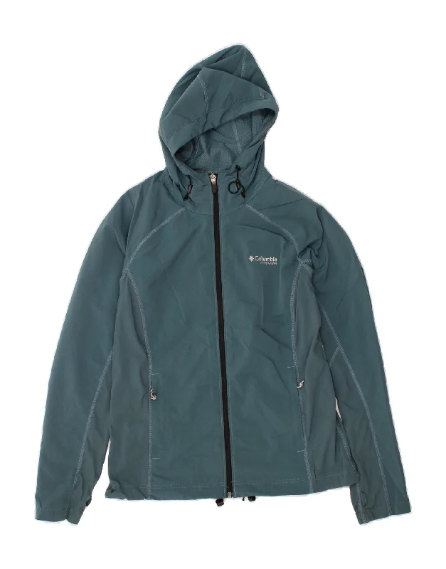 COLUMBIA Womens Zip Hoodie Sweater UK 14 Medium Blue Polyester Boat Neck Shawl Collar Notched Collar COLUMBIA Womens Zip Hoodie Sweater UK 14 Medium Blue Polyester Boat Neck Shawl Collar Notched Collar