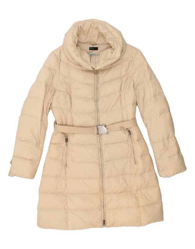 BENETTON Womens Padded Jacket IT 46 Large Beige Polyamide Elasticated Jacket Padded Jacket Insulated Jacket BENETTON Womens Padded Jacket IT 46 Large Beige Polyamide Elasticated Jacket Padded Jacket Insulated Jacket
