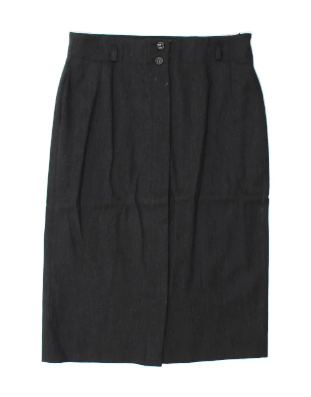 MARELLA Womens Straight Skirt US 14 XL W34 Black Lambswool cotton skirt soft