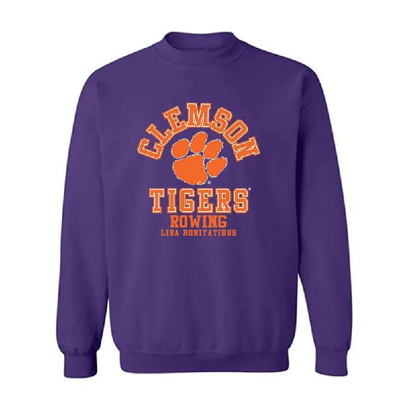 Clemson - NCAA Women's Rowing : Lira Bonitatibus - Classic Fashion Shersey Crewneck Sweatshirt Hoodie with Camouflage Military Edgy Clemson - NCAA Women's Rowing : Lira Bonitatibus - Classic Fashion Shersey Crewneck Sweatshirt Hoodie with Camouflage Military Edgy