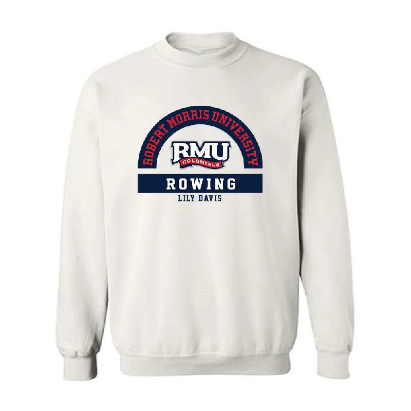 Robert Morris - NCAA Women's Rowing : Lily Davis - Classic Fashion Shersey Crewneck Sweatshirt Hoodie with Puffed Sleeves Voluminous Trendy Robert Morris - NCAA Women's Rowing : Lily Davis - Classic Fashion Shersey Crewneck Sweatshirt Hoodie with Puffed Sleeves Voluminous Trendy