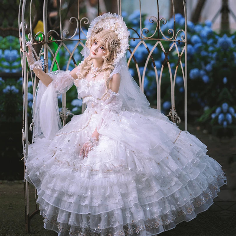 Wjczt Japanese girls Tea Party Lolita dress Court Gorgeous retro Lolita Princess Jsk Dress Female bow tie dress Tunics Running lightweight Wjczt Japanese girls Tea Party Lolita dress Court Gorgeous retro Lolita Princess Jsk Dress Female bow tie dress Tunics Running lightweight