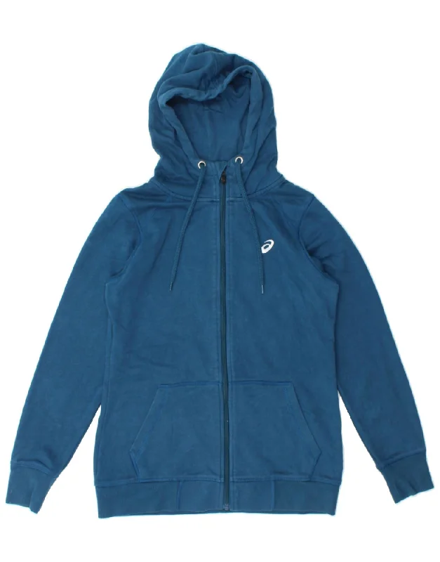 ASICS Womens Zip Hoodie Sweater UK 10 Small Blue Cotton Iron Safe Non-Iron Wrinkle Free ASICS Womens Zip Hoodie Sweater UK 10 Small Blue Cotton Iron Safe Non-Iron Wrinkle Free