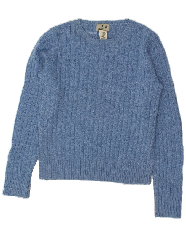 L.L.BEAN Womens Loose Fit Crew Neck Jumper Sweater UK 6 XS Blue Lambswool Soft Cozy Warm L.L.BEAN Womens Loose Fit Crew Neck Jumper Sweater UK 6 XS Blue Lambswool Soft Cozy Warm