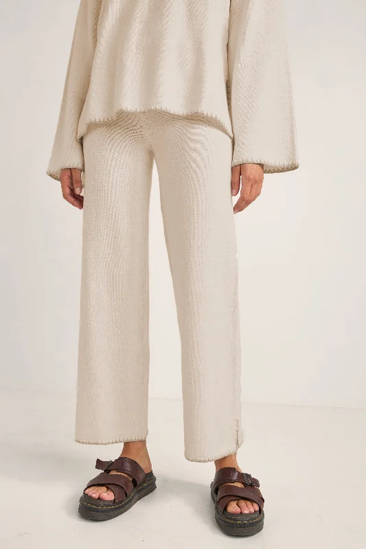 Bondi Knit Straight Leg Pant Natural Soft Cotton Pants