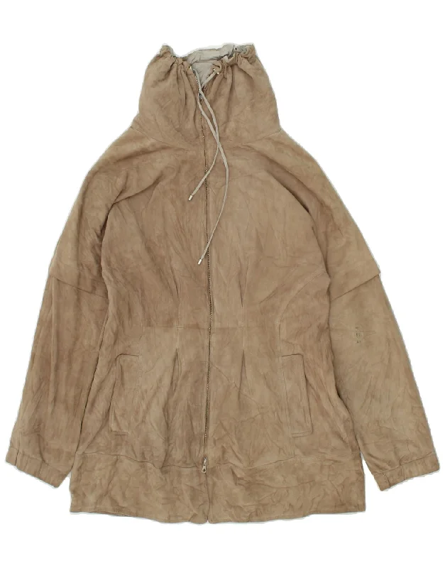 FABIANA FILIPPI Womens Suede Jacket UK 12 Medium Brown Leather Wool Jacket Cashmere Jacket Tweed Jacket FABIANA FILIPPI Womens Suede Jacket UK 12 Medium Brown Leather Wool Jacket Cashmere Jacket Tweed Jacket