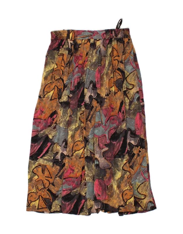 VINTAGE Womens Abstract Pattern Maxi Skirt IT 46 Large W28 Multicoloured pleated skirt texture VINTAGE Womens Abstract Pattern Maxi Skirt IT 46 Large W28 Multicoloured pleated skirt texture