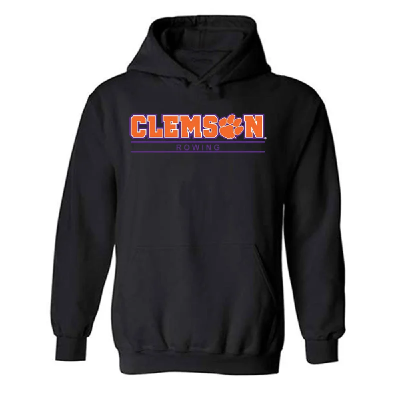 Clemson - NCAA Women's Rowing : Lira Bonitatibus - Classic Shersey Hooded Sweatshirt Hoodie with Frayed Bohemian Relaxed Clemson - NCAA Women's Rowing : Lira Bonitatibus - Classic Shersey Hooded Sweatshirt Hoodie with Frayed Bohemian Relaxed