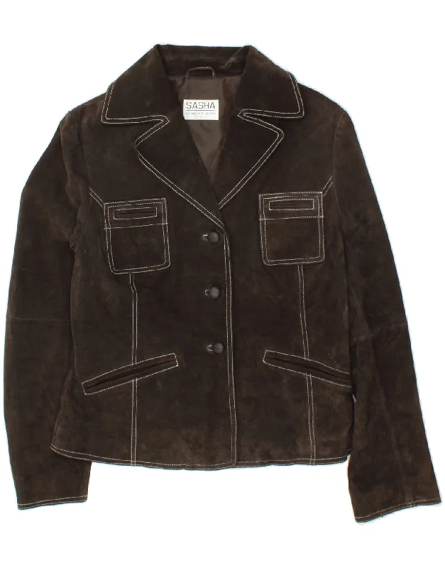VINTAGE Womens Suede Jacket UK 16 Large Brown Leather Denim Fabric Leather Fabric Suede Fabric VINTAGE Womens Suede Jacket UK 16 Large Brown Leather Denim Fabric Leather Fabric Suede Fabric