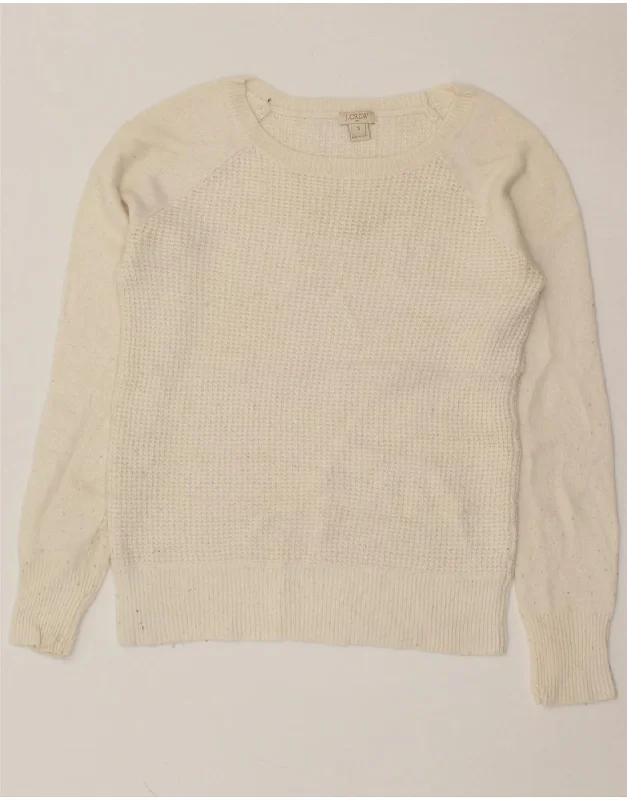 J. CREW Womens Crew Neck Jumper Sweater UK 10 Small Off White Viscose Oversized Loose Flowy J. CREW Womens Crew Neck Jumper Sweater UK 10 Small Off White Viscose Oversized Loose Flowy