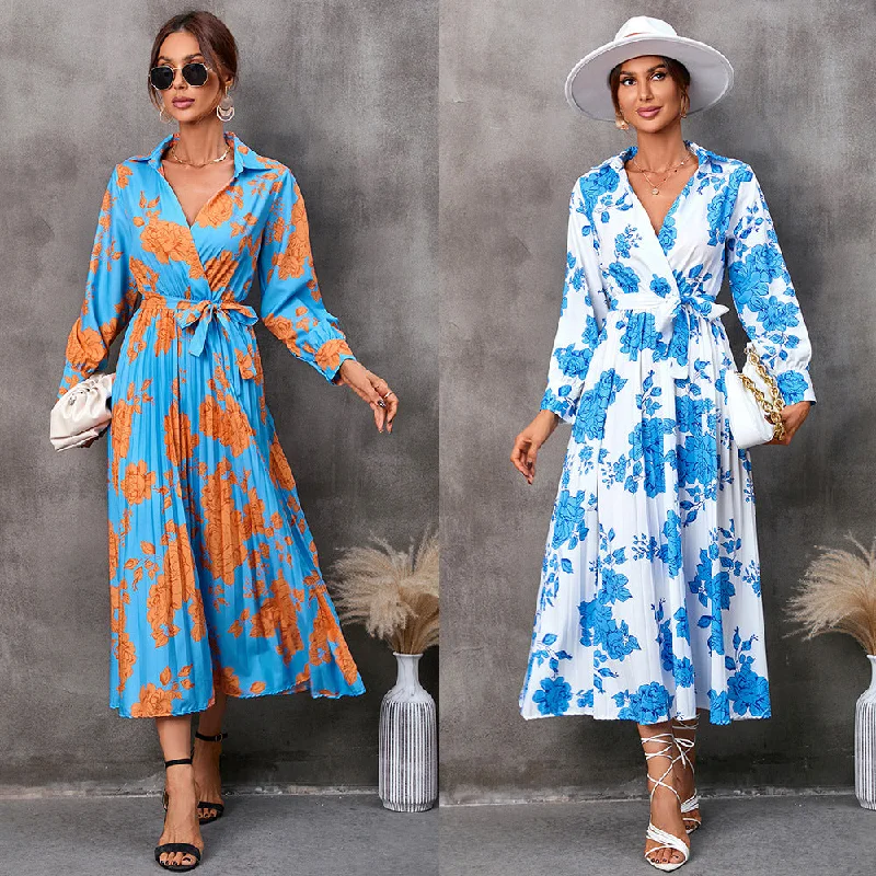 Wjczt cybergoth dress to impress 2024 Women's Autumn Printed Long Sleeve Mid-Length Dress Tunics Essential wardrobe Wjczt cybergoth dress to impress 2024 Women's Autumn Printed Long Sleeve Mid-Length Dress Tunics Essential wardrobe