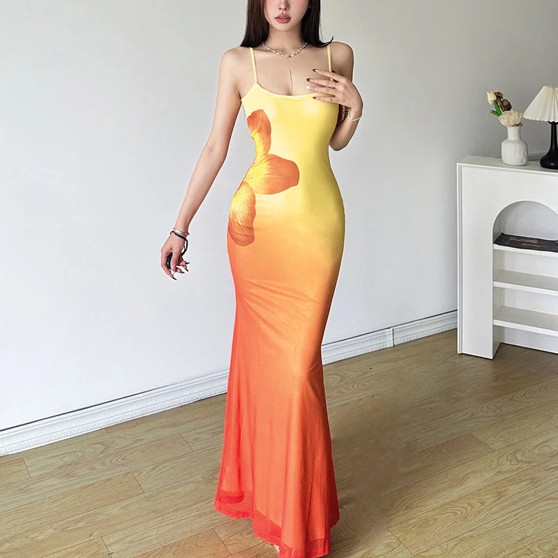 Wjczt calico hair Style 2024 Summer New Women's Clothing Street Fashion Sexy Sling Long Dress Women Tunics Solid Classic Wjczt calico hair Style 2024 Summer New Women's Clothing Street Fashion Sexy Sling Long Dress Women Tunics Solid Classic