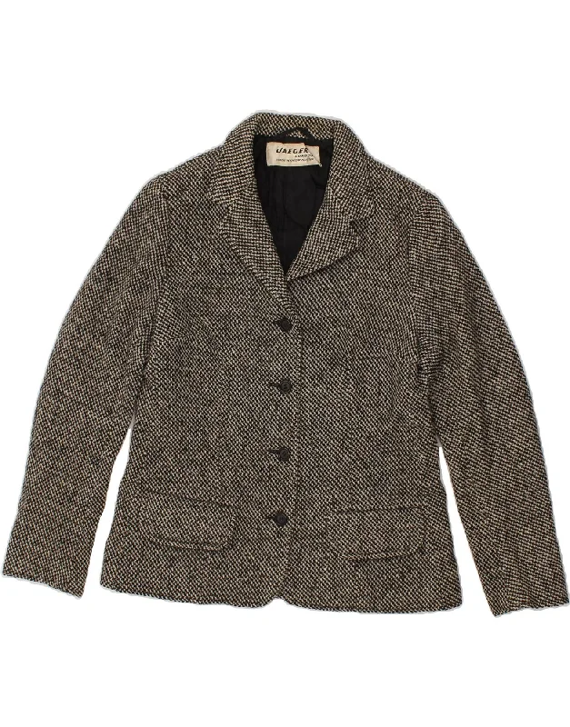 JAEGER Womens 4 Button Blazer Jacket UK 14 Medium Grey Wool Front Pockets Side Pockets Patch Pockets JAEGER Womens 4 Button Blazer Jacket UK 14 Medium Grey Wool Front Pockets Side Pockets Patch Pockets