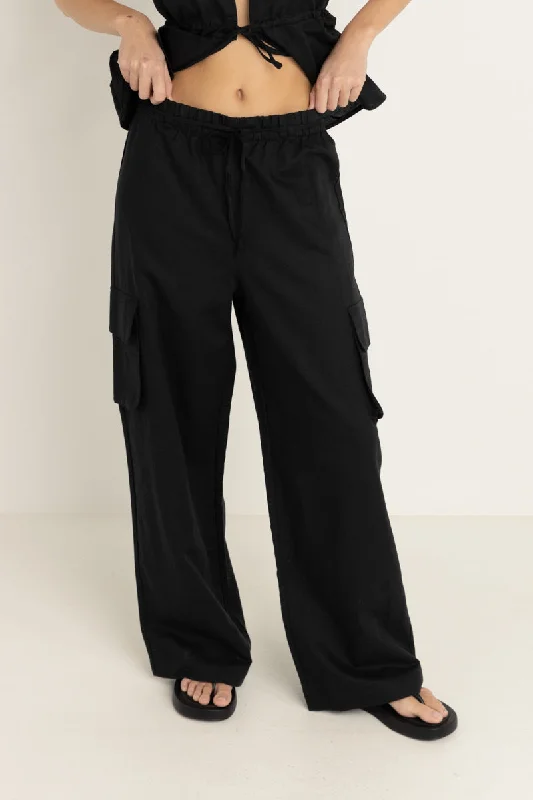 Cove Cargo Pant Black High-Waist Yoga Pants