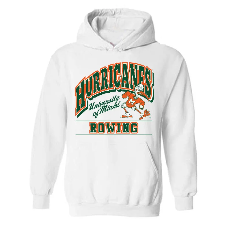 Miami - NCAA Women's Rowing : Peyton Hulsewe - Classic Shersey Hooded Sweatshirt Hoodie with Hem Embroidery Detailed Premium Miami - NCAA Women's Rowing : Peyton Hulsewe - Classic Shersey Hooded Sweatshirt Hoodie with Hem Embroidery Detailed Premium