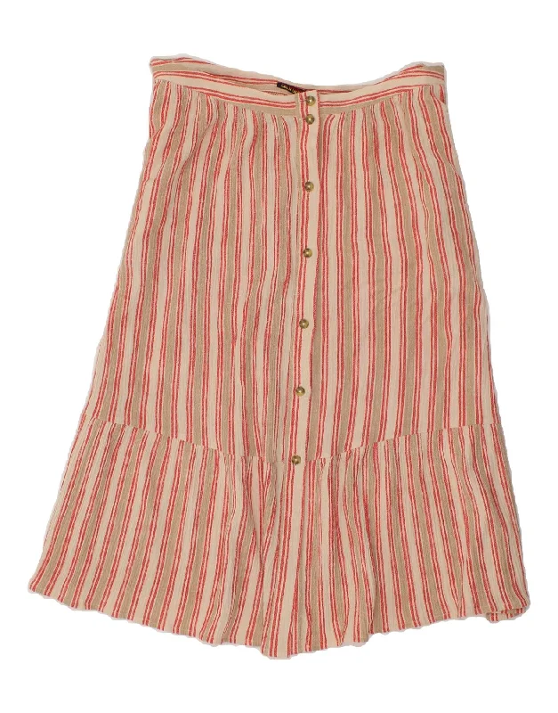 SUPERDRY Womens A-Line Skirt UK 16 Large W32 Beige Striped Viscose corduroy skirt cozy SUPERDRY Womens A-Line Skirt UK 16 Large W32 Beige Striped Viscose corduroy skirt cozy