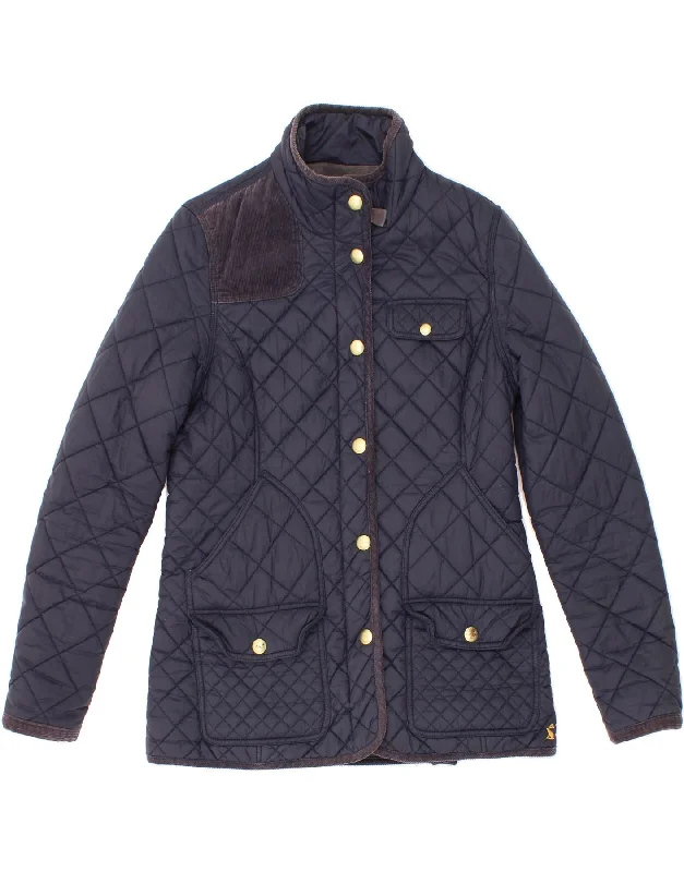 JOULES Womens Quilted Jacket UK 12 Medium Navy Blue Polyamide Faux Fur Jacket Real Fur Jacket Shearling Jacket JOULES Womens Quilted Jacket UK 12 Medium Navy Blue Polyamide Faux Fur Jacket Real Fur Jacket Shearling Jacket