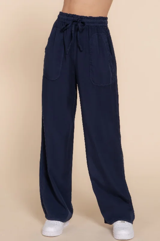 Elastic Waist Long Pants Trendy Work Pants