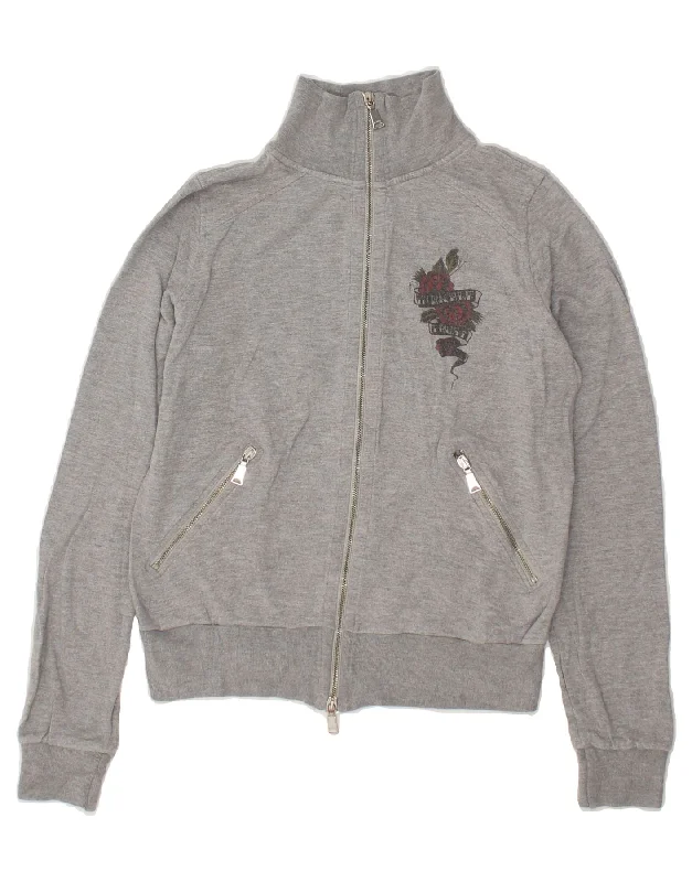 RICHMOND Womens Graphic Tracksuit Top Jacket IT 46 Large Grey Notch Collar Jacket Peter Pan Collar Jacket Cowl Neck Jacket RICHMOND Womens Graphic Tracksuit Top Jacket IT 46 Large Grey Notch Collar Jacket Peter Pan Collar Jacket Cowl Neck Jacket