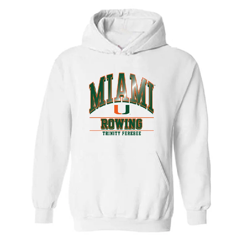 Miami - NCAA Women's Rowing : Trinity Ferebee - Classic Fashion Shersey Hooded Sweatshirt Hoodie with Turtle Neck Cozy Winter Miami - NCAA Women's Rowing : Trinity Ferebee - Classic Fashion Shersey Hooded Sweatshirt Hoodie with Turtle Neck Cozy Winter