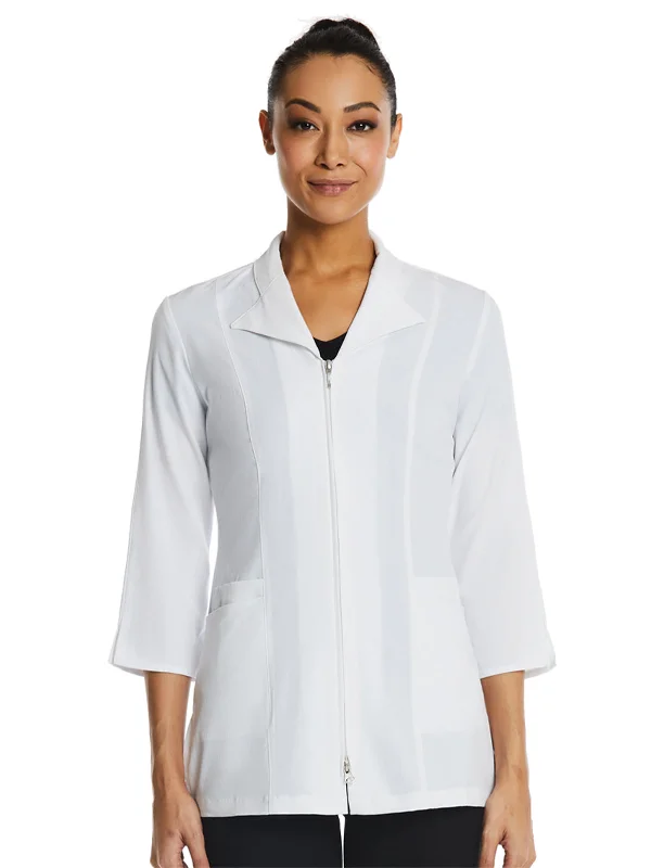 Women's Four-Pocket 3/4 Sleeve Zip Lab Jacket Print Jacket Jacquard Jacket Embroidered Jacket Women's Four-Pocket 3/4 Sleeve Zip Lab Jacket Print Jacket Jacquard Jacket Embroidered Jacket