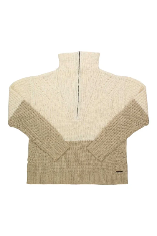 Carve Designs Women's Brookline Zip Sweater Cotton Fabric Linen Fabric Terry Fabric