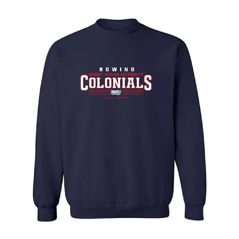 Robert Morris - NCAA Women's Rowing : Lily Davis - Classic Fashion Shersey Crewneck Sweatshirt Hoodie with Crew Neck Simple Timeless Robert Morris - NCAA Women's Rowing : Lily Davis - Classic Fashion Shersey Crewneck Sweatshirt Hoodie with Crew Neck Simple Timeless