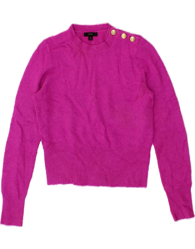 J. CREW Womens Crop Crew Neck Jumper Sweater UK 14 Medium Pink Acrylic Bright Pastel Dark J. CREW Womens Crop Crew Neck Jumper Sweater UK 14 Medium Pink Acrylic Bright Pastel Dark