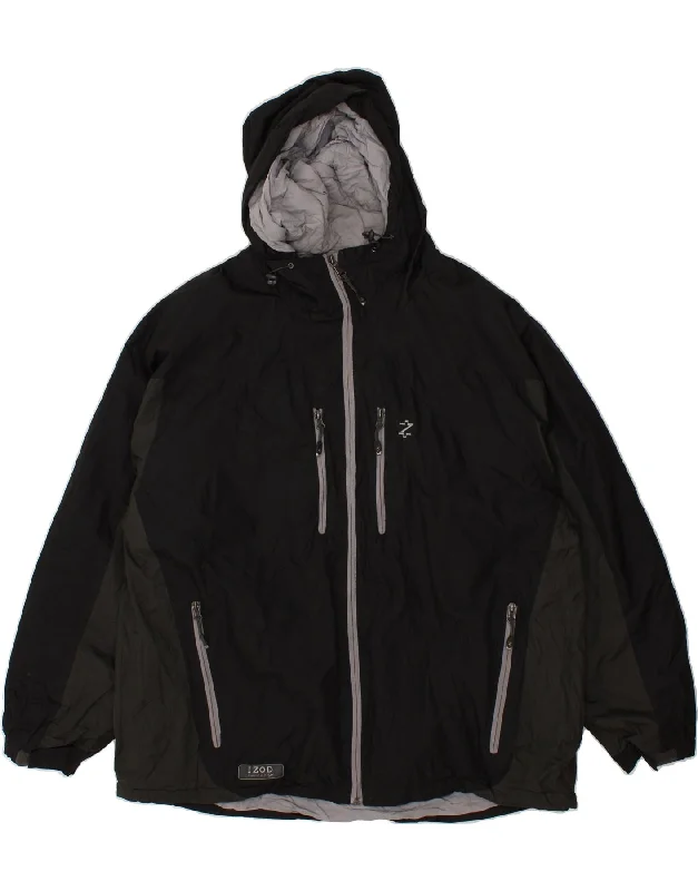 IZOD Womens Hooded Windbreaker Jacket UK 18 XL Black Colourblock Polyester Insulated Jacket Fitted Jacket Loose Jacket IZOD Womens Hooded Windbreaker Jacket UK 18 XL Black Colourblock Polyester Insulated Jacket Fitted Jacket Loose Jacket