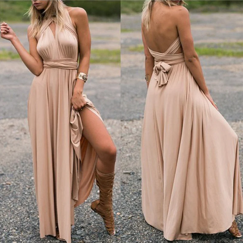 Wjczt villian dress to impress outfit Multi-Wear Multi-Rope Cross Backless Sexy Bandage Dress Long Dress Turtleneck Neckline Stylish Wjczt villian dress to impress outfit Multi-Wear Multi-Rope Cross Backless Sexy Bandage Dress Long Dress Turtleneck Neckline Stylish