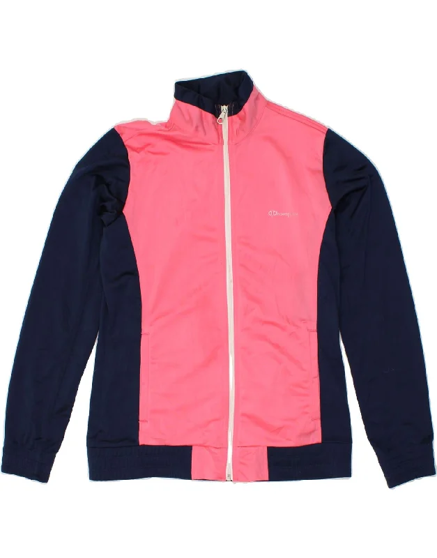 CHAMPION Womens Heritage Fit Tracksuit Top Jacket UK 16 Large Pink Welt Pockets Slit Pockets Flap Pockets CHAMPION Womens Heritage Fit Tracksuit Top Jacket UK 16 Large Pink Welt Pockets Slit Pockets Flap Pockets
