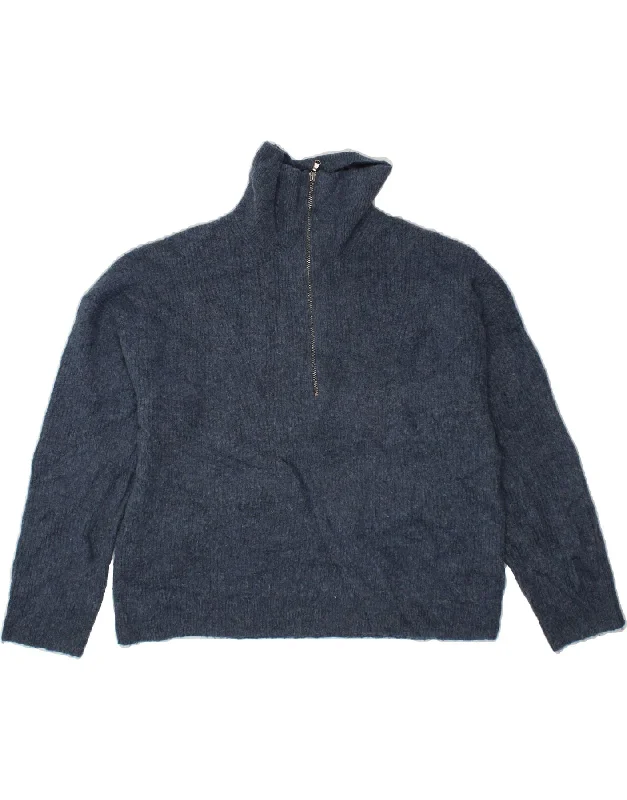 J. CREW Womens Zip Neck Jumper Sweater UK 18 XL Blue Acrylic Tailored Straight A-Line J. CREW Womens Zip Neck Jumper Sweater UK 18 XL Blue Acrylic Tailored Straight A-Line