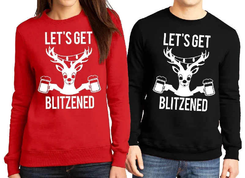LET'S GET BLITZENED Christmas Sweater BEER Version for Men & Women Cotton Fabric Linen Fabric Terry Fabric LET'S GET BLITZENED Christmas Sweater BEER Version for Men & Women Cotton Fabric Linen Fabric Terry Fabric
