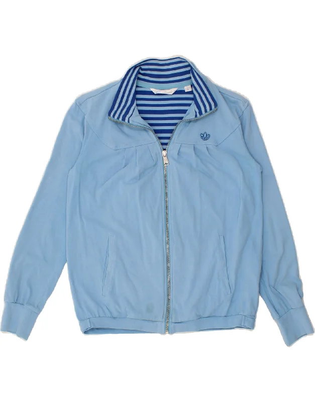 ADIDAS Womens Tracksuit Top Jacket EU 38 Medium Blue Cotton Cardigan Sweater Pullover ADIDAS Womens Tracksuit Top Jacket EU 38 Medium Blue Cotton Cardigan Sweater Pullover