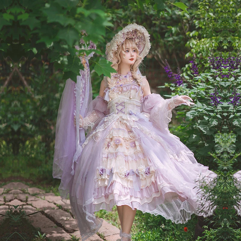 Wjczt Japanese girls Tea Party Lolita dress Harajuku Court Gorgeous chiffon Vintage Lolita Princess Jsk dress Tunics Modern contemporary Wjczt Japanese girls Tea Party Lolita dress Harajuku Court Gorgeous chiffon Vintage Lolita Princess Jsk dress Tunics Modern contemporary
