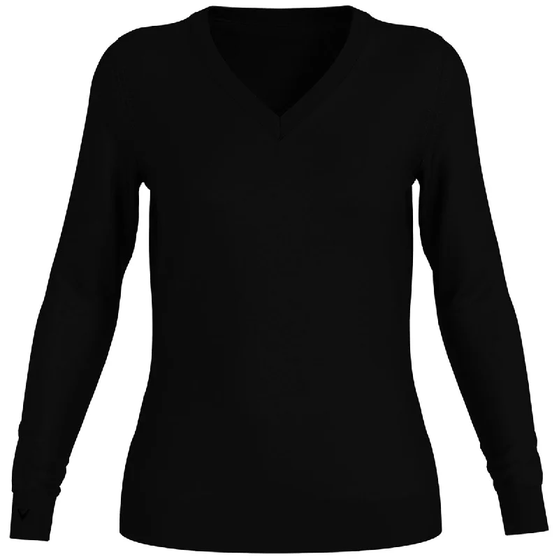 Callaway Women's Black Ink Merino Wool Blend V-Neck Sweater Spandex Blend Rayon Blend Denim Blend Callaway Women's Black Ink Merino Wool Blend V-Neck Sweater Spandex Blend Rayon Blend Denim Blend