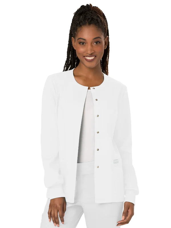 Women's 3-Pocket Snap Front Scrub Jacket Oversized Jacket Tailored Jacket Straight Jacket Women's 3-Pocket Snap Front Scrub Jacket Oversized Jacket Tailored Jacket Straight Jacket