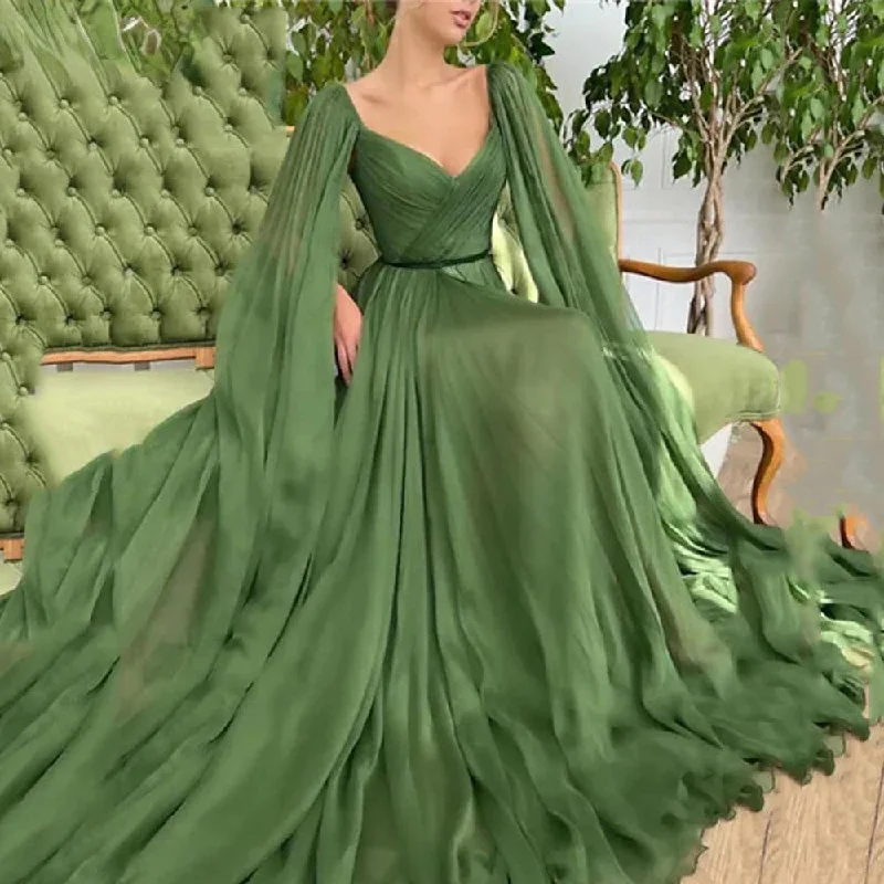 Wjczt one with nature dress to impress Green Fashion New Long Floating Stage Performance Cello Performance Dress Waist Slimming Elegant Evening Dress Tunics Silk luxurious Wjczt one with nature dress to impress Green Fashion New Long Floating Stage Performance Cello Performance Dress Waist Slimming Elegant Evening Dress Tunics Silk luxurious