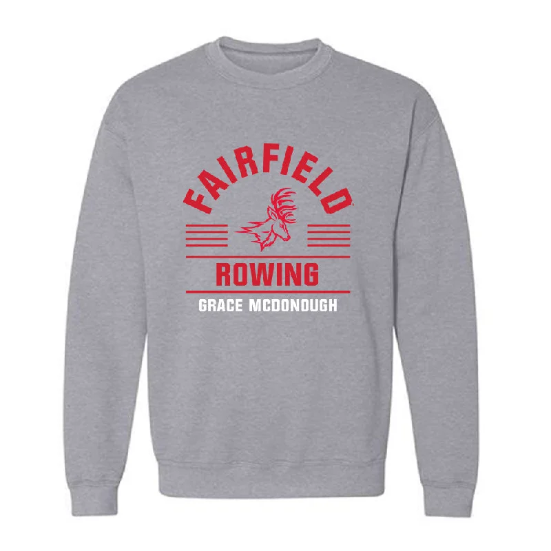 Fairfield - NCAA Women's Rowing : Grace McDonough - Classic Fashion Shersey Crewneck Sweatshirt Hoodie with Velcro Closure Adjustable Secure Fairfield - NCAA Women's Rowing : Grace McDonough - Classic Fashion Shersey Crewneck Sweatshirt Hoodie with Velcro Closure Adjustable Secure