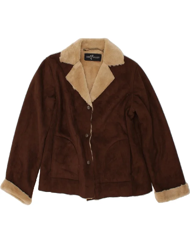 LEE VALLEY Womens Sherpa Jacket UK 16 Large Brown Polyester Denim Jacket Leather Jacket Suede Jacket LEE VALLEY Womens Sherpa Jacket UK 16 Large Brown Polyester Denim Jacket Leather Jacket Suede Jacket