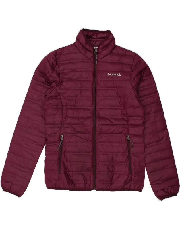 COLUMBIA Womens Padded Jacket UK 14 Medium Burgundy Polyester Front Pockets Side Pockets Patch Pockets COLUMBIA Womens Padded Jacket UK 14 Medium Burgundy Polyester Front Pockets Side Pockets Patch Pockets